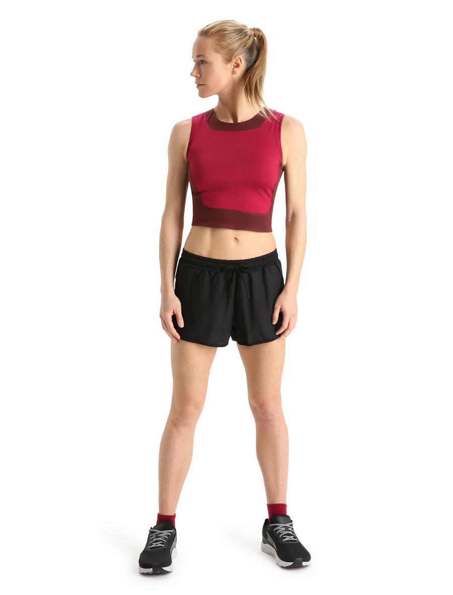 Icebreaker ZoneKnit™ Merino Cropped Bra-Tank Naisten T Paidat Pinkki | FI 1573EBCX